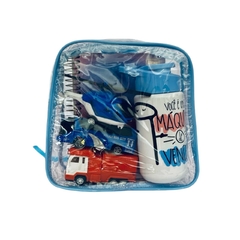 KIT COM 10 MINI mochila AZUL infantil transparente - loja online