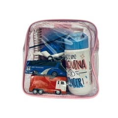 KIT COM 15 MINI mochila ROSA infantil transparente escola - Gii Matos Makeup