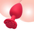 Imagem do Plug Anal em Silicone Formato de Rosa Tamanho P 7,0cm x 2,5cm Vermelho