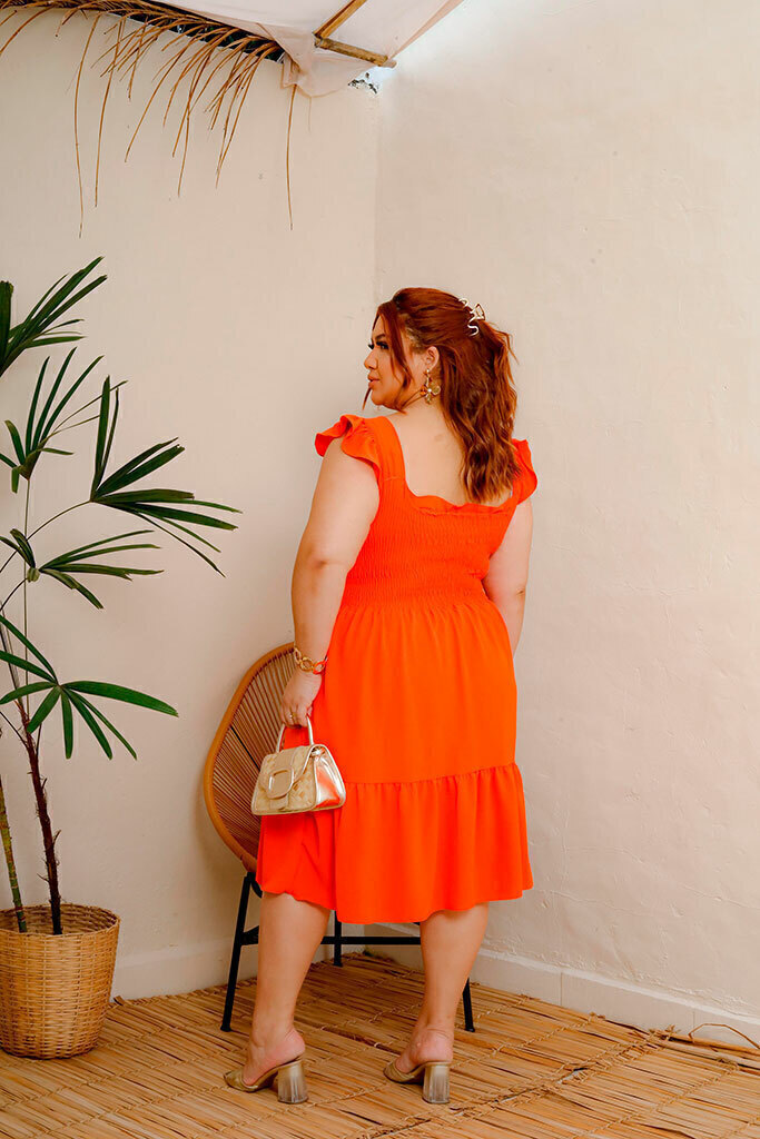 Vestido Plus Size Gabi- Laranja