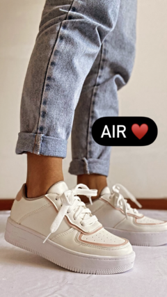 Sneakers Air Blanco Con Rosa