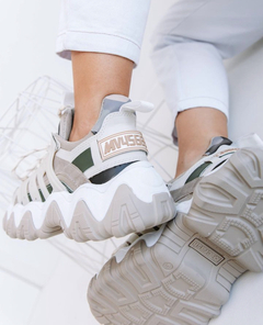 Sneakers Enjoy Beige Con Verde - comprar online