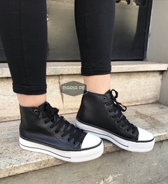 Sneakers Star Plataforma Botitas Negras