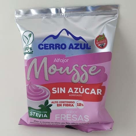 CERRO AZUL Alfajor Mousse Sin Azucar Frutilla