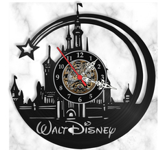 Relógio Parede Castelo Disney World Disco Vinil Desenho
