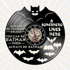 Relógio De Parede Do Batman Disco De Vinil Heroi Decoração