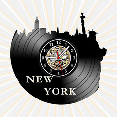 Relógio Disco Vinil New York Vintage Cinema Filmes Cidade