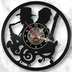 Relógio Parede Sax Guitarra Música Jazz Rock Blues Vinil Lp - comprar online