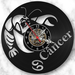 Relógio Parede Cancer Signo Vinil Lp Decoração Retrô Vintage - comprar online
