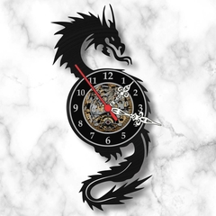 Relógio Parede Dragão Nerd Geek Vinil Lp Decoração Retrô - comprar online
