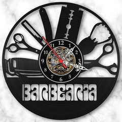 Relógio Parede Barbearia Barber Shop Vinil Lp Decoração Arte