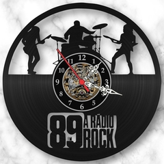 Relógio Parede 89fm Radio Rock Banda Musica Vinil Lp Decor - comprar online
