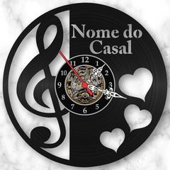 Personalizado Nome Relógio Notas Casal Musica Vinil Lp Arte - comprar online