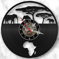 Relógio Parede Africa País Vinil Lp Decoração Retrô Vintage - comprar online