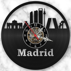 Relógio Parede Madrid Espanha Cidades Disco Vinil Lp Retrô - comprar online