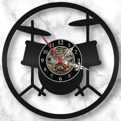Relógio Parede Bateria Baterista Músico Vinil Lp Decoração - comprar online