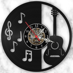 Relógio Parede Violão Notas Musicais Partitura Vinil Lp - comprar online