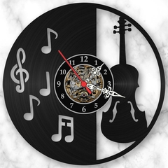 Relógio Parede Violino Musica Clássica Notas Vinil Lp Retrô - comprar online