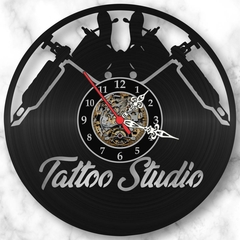 Relógio Parede Estúdio Tatuagem Tatoo Vinil Lp Decoração