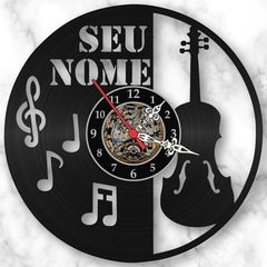 Personalizado Nome Relógio Parede Violino Musica Vinil Lp - comprar online