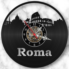Relógio Parede Roma Cidades Países Itália Vinil Lp Decoração