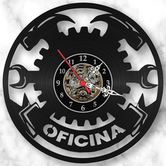 Relógio Parede Oficina Carros Motos Mecanica Vinil Lp Arte - comprar online