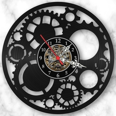 Relógio Parede Engrenagens Vinil Lp Decoração Industrial - comprar online