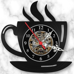 Relógio Parede Cozinha Xícara Café Vinil Lp Decoração Retrô - comprar online