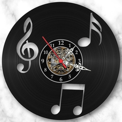 Relógio Disco Vinil Notas Musicais Vintage Música Partitura - comprar online