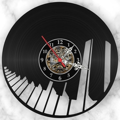 Relógio Parede Teclado Piano Disco Vinil Retro Musica Rock - comprar online