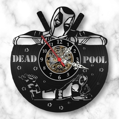 Relógio Parede Deadpool Disco Vinil Herois Nerd Geek Cinema