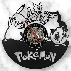 Relógio Parede Pokemon Disco Vinil Geek Nerd Anime Desenho - comprar online