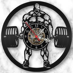 Relógio Academia Musculação Strongman Disco Vinil Decoração - comprar online