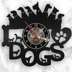 Relógio De Parede Cachorro Pet Decoração Disco Vinil - comprar online