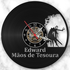 Relogio Parede Edward Mãos Tesoura Filmes Cinema Disco Vinil - comprar online