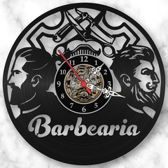 Relógio Parede Barbearia Barbeiro Barber Shop Vinil Lp Retrô