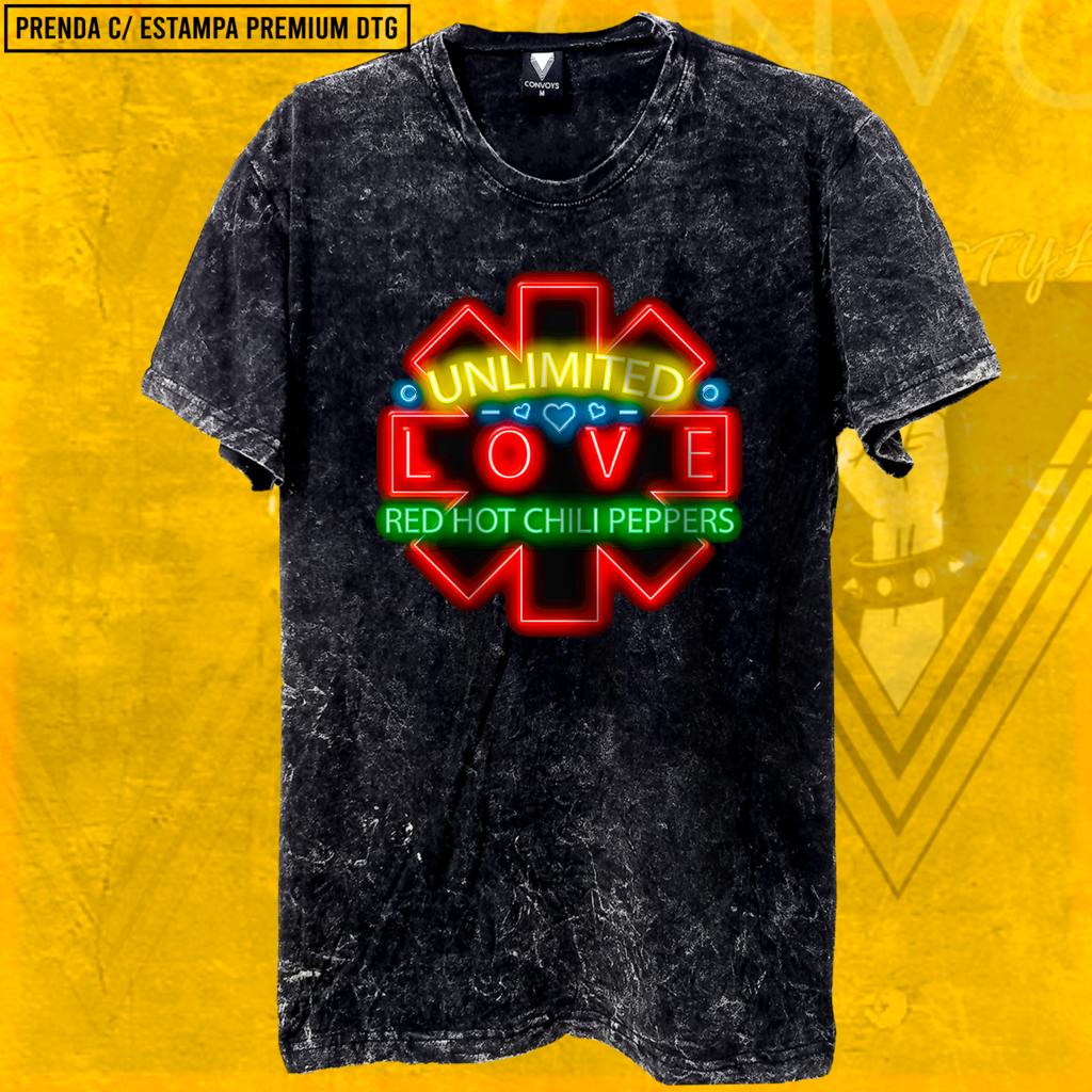 Remera RED HOT UNLIMITED LOVE NEON CONVOYS Rock Style