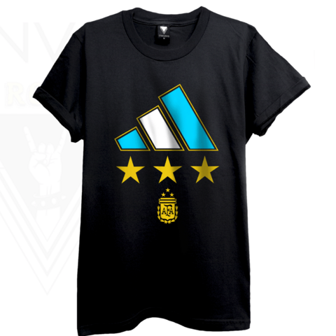 Remera Argentina Logo Afa 3 estrellas Gold (dtf)