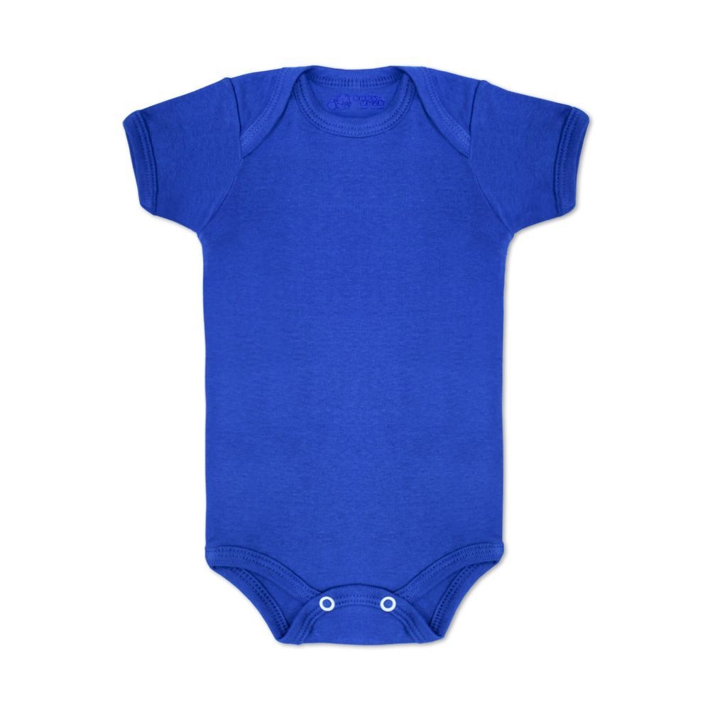 BODY BEBE MANGA CURTA LISO AZUL