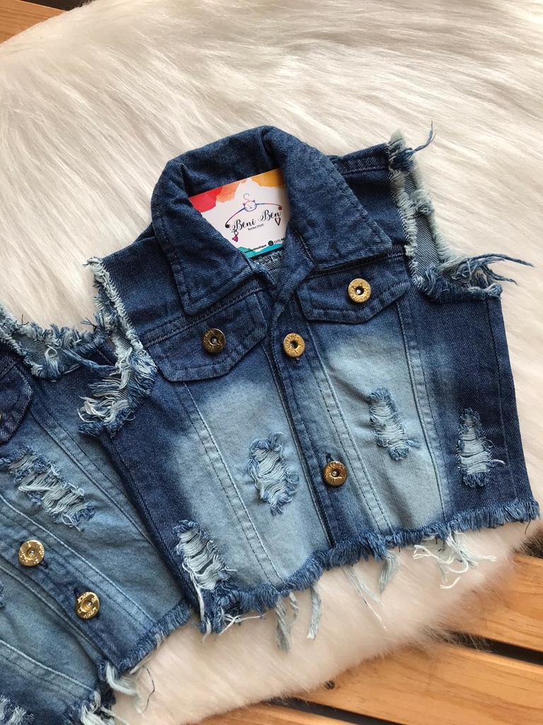 Colete jeans bebe best sale feminino