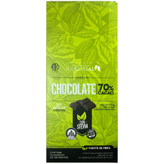 Chocolate negro 70% sin azúcar x 100 gr con stevia - Estuche de 10 unidades - 036-37095