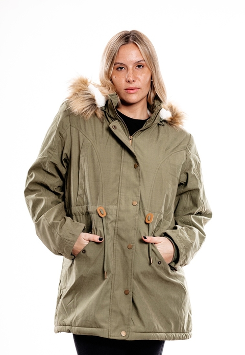 Parka Mujer con Corderito Alaska Verde 7100