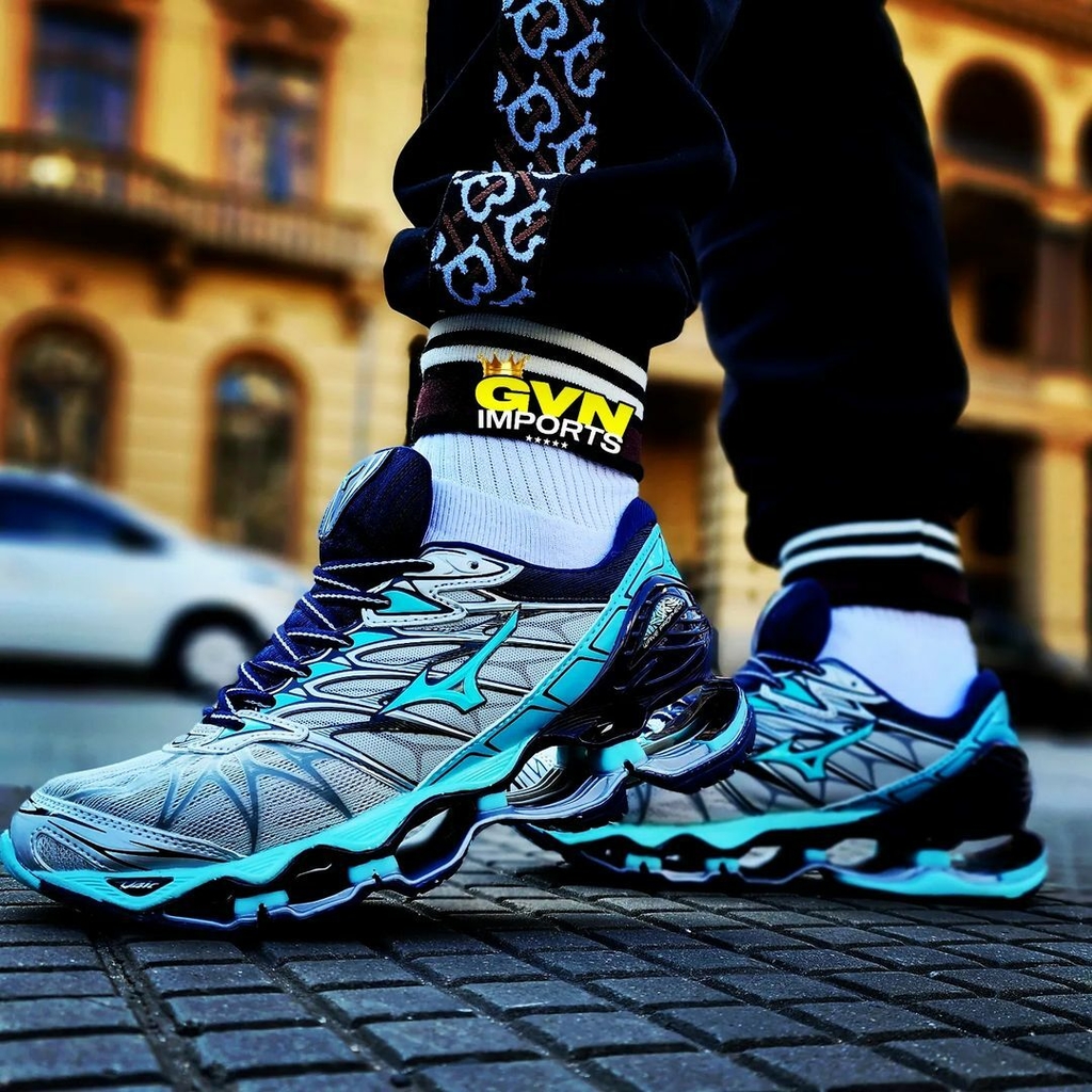 Mizuno prophecy 7 cinza com azul 2025