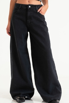 Denim super wide leg (MEGA BLACK) en internet