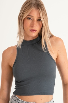 Top cuello alto de morley de modal con lycra (YAVIZA)