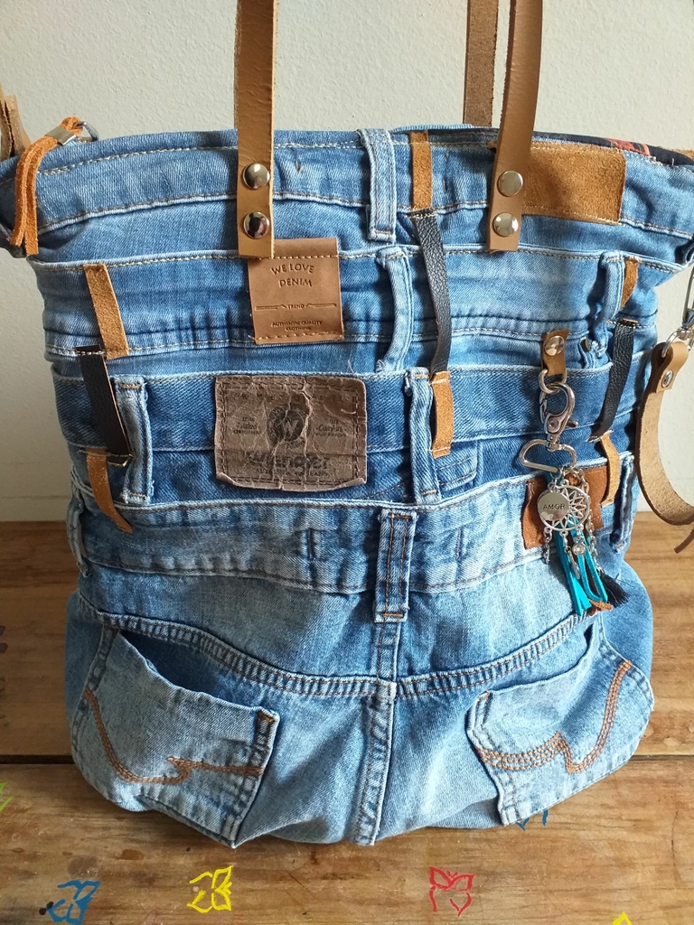 Bolsa jeans (SOB ENCOMENDA) - Amor em Patchwork