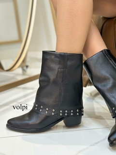 Bota Volpi Western Preta - Capa Tachas - Volpi Shoes