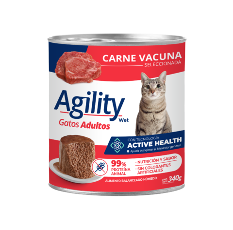 Agility Wet Gato Adult Sabor Carne Vacuna 340gr