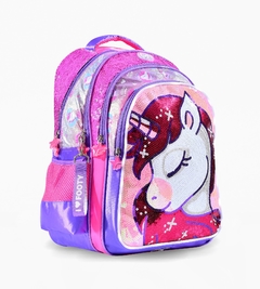 Mochila Espalda 18´´ Shiny Unicorn 1923Lentejuelas Fucsia Con Luces Led! en internet