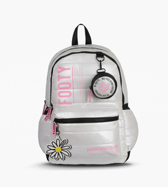 “PREVENTA” MOCHILA F6033 ESPALDA MARGARITA PLATEADA Y ROSA